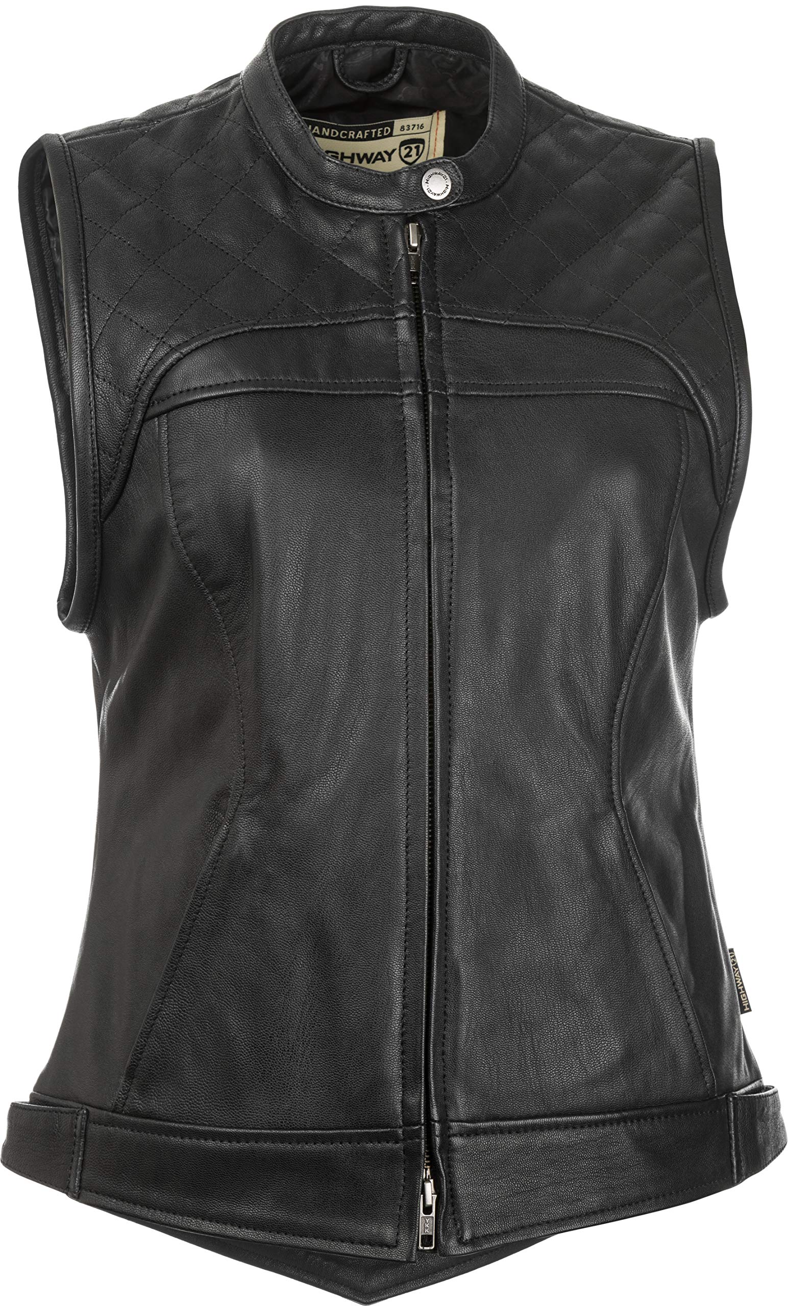 HIGHWAY 21 Women's Ava Leather Motorcycle Vest - Genuine Biker Jacket for Riding Protection - Stylish Women's Biker Gear for Harley, Cruiser & Adventure Motorcycles - Perfect for Road Trips & Urban Commuting