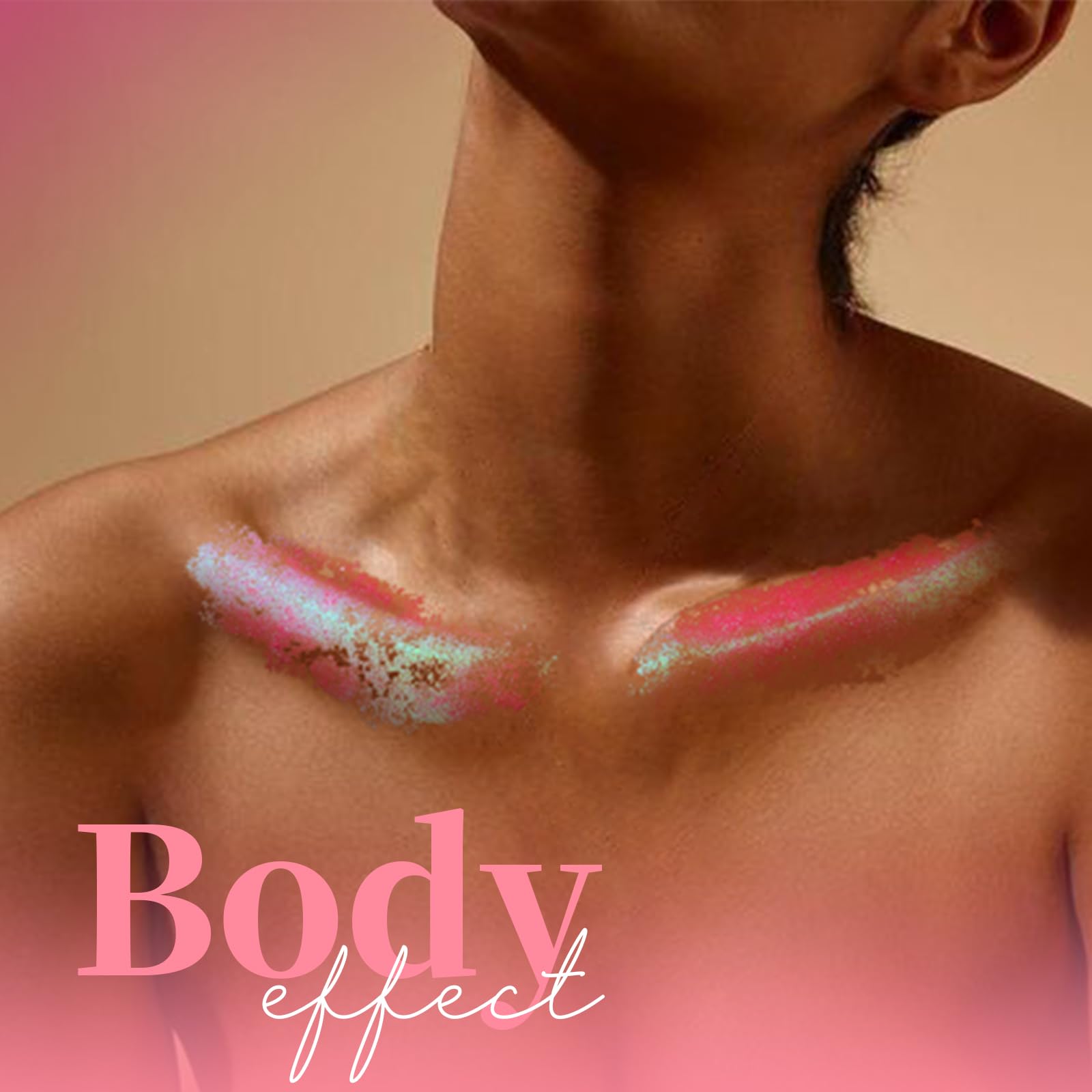 Teenitor Pink Holographic Face & Body Glitter Gel - Shimmer Makeup for Festivals, Parties, Cheerleading, Halloween & Cosplay - Safe for Hair & Skin