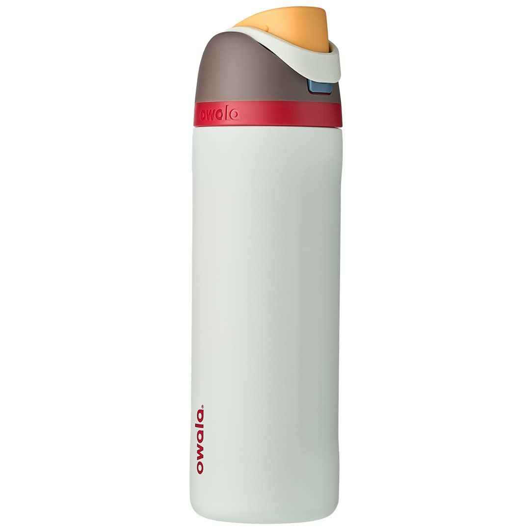 Owala FreeSip 24oz Insulated Stainless Steel Water Bottle with Straw - BPA-Free, Leak-Proof for Gym, Hiking & School - Keeps Drinks Cold 24Hrs/Hot 12Hrs - Perfect for Workouts, Outdoor Adventures & Daily Hydration (Boneyard)