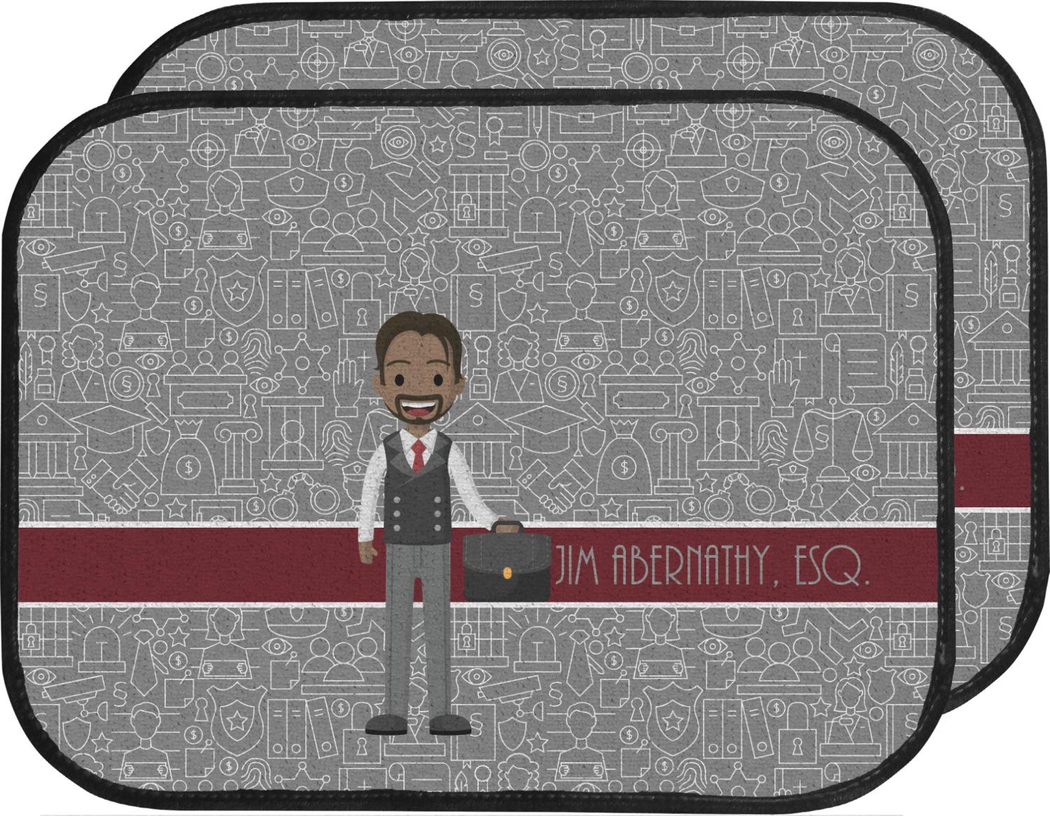 Custom Personalized Lawyer Attorney Car Floor Mats for Back Seat - Non-Slip Automotive Accessories for Legal Professionals - Perfect for Law Office Gifts & Court Commute