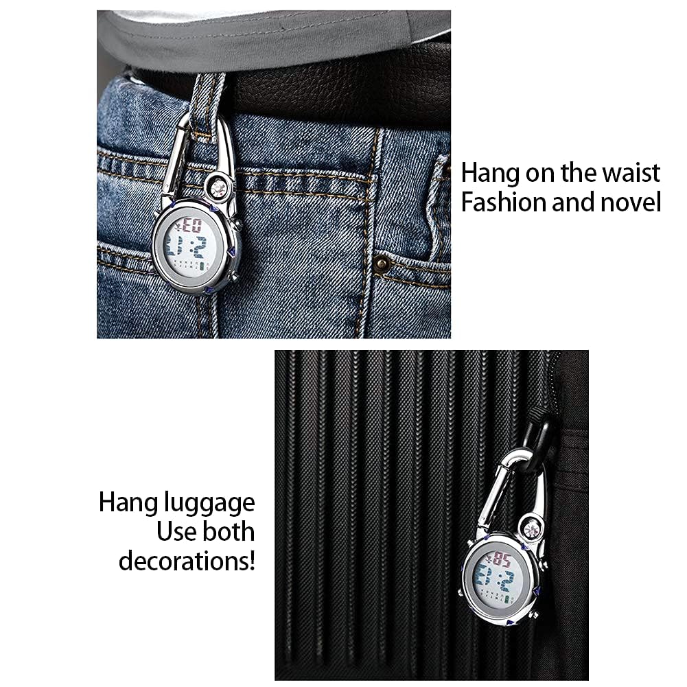 Multifunctional Luminous Carabiner Watch with Compass - Mini Quartz Clip-On Watch for Outdoor Climbing, Hiking & Camping - Perfect for Adventurers and Survival Gear Enthusiasts
