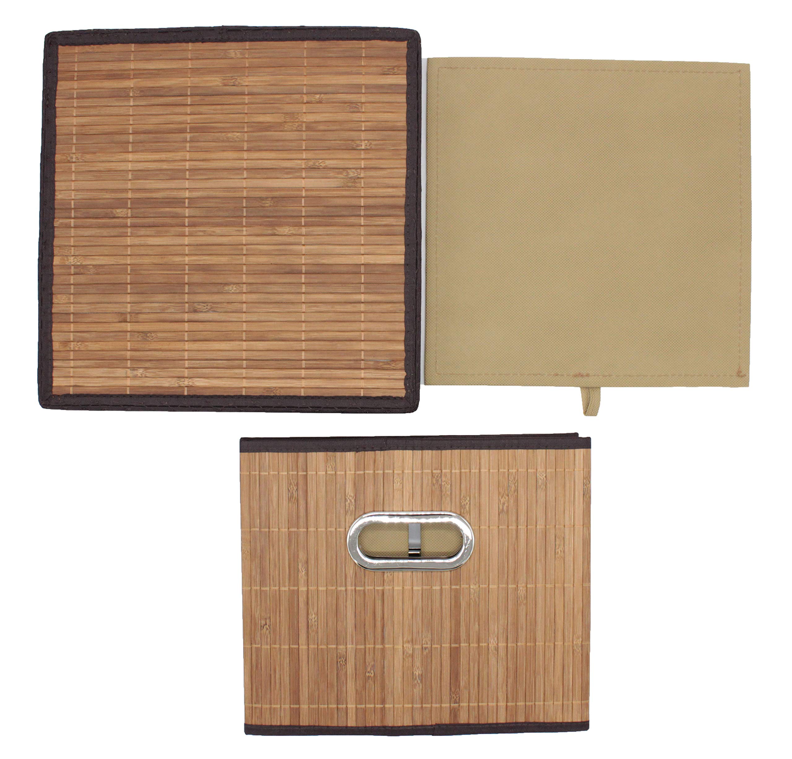 Natural Bamboo Foldable File Cabinet Storage Box - 2 Pack Letter Size Hanging Organizer with Lid for Home & Office Organization | Eco-Friendly Desk Storage Solution for Documents, Files, and Office Supplies
