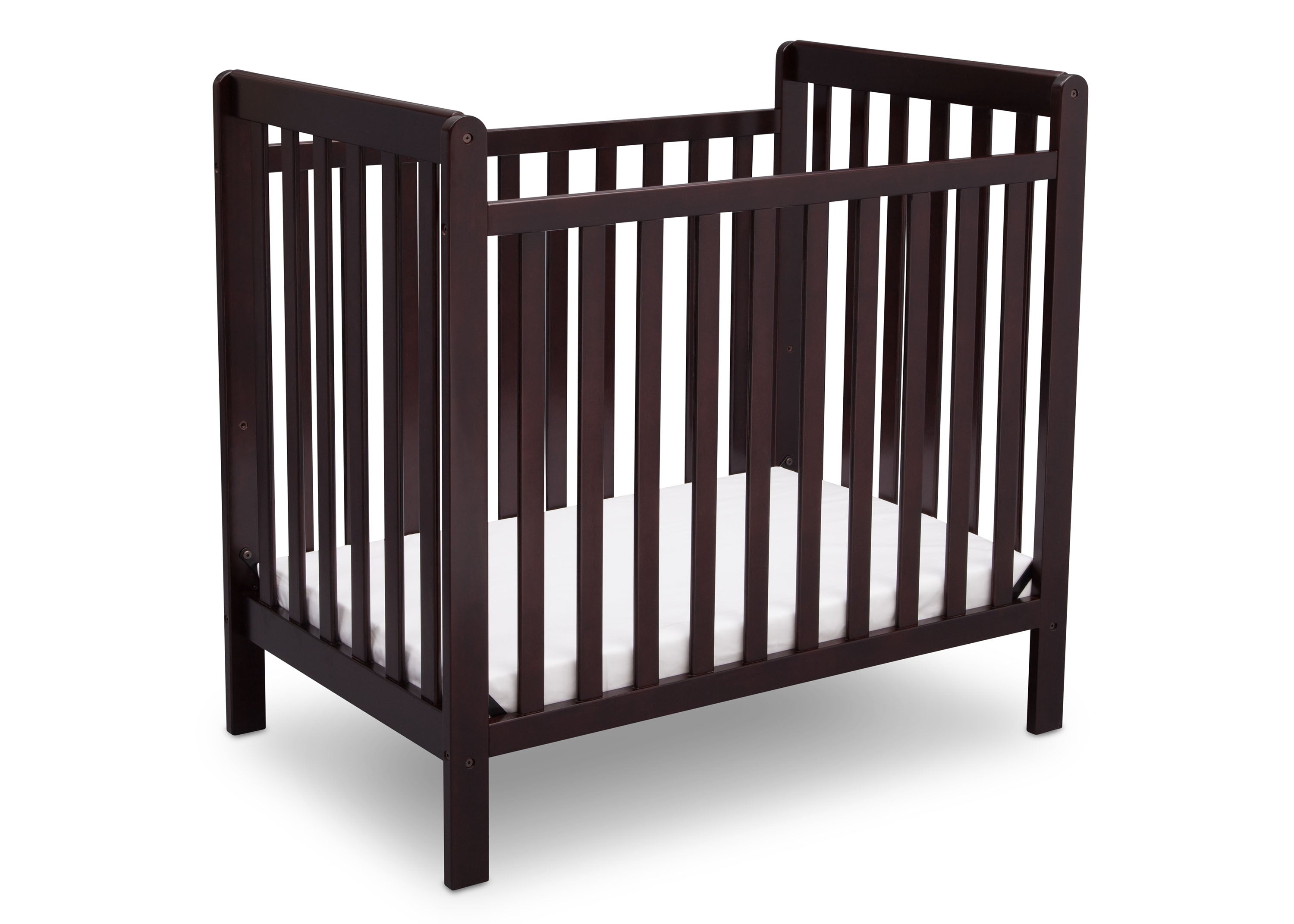 Classic Mini Crib with 2.75 Inch Mattress - Convertible to Twin Bed | Perfect for Nursery, Small Spaces & Growing Toddlers