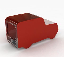 Red Acrylic Charity Box for Ambulance & Truck - Donation Collection