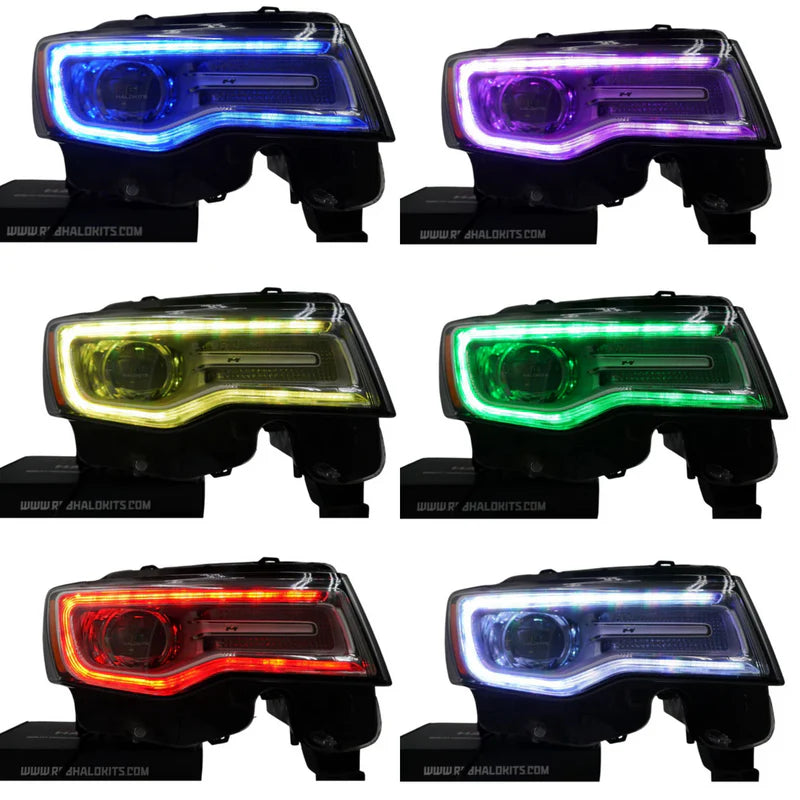 Jeep Grand Cherokee Multicolor DRL Boards (2014-2021) - LED Daytime Running Lights for Enhanced Visibility & Style - Perfect for Off-Roading & Night Driving