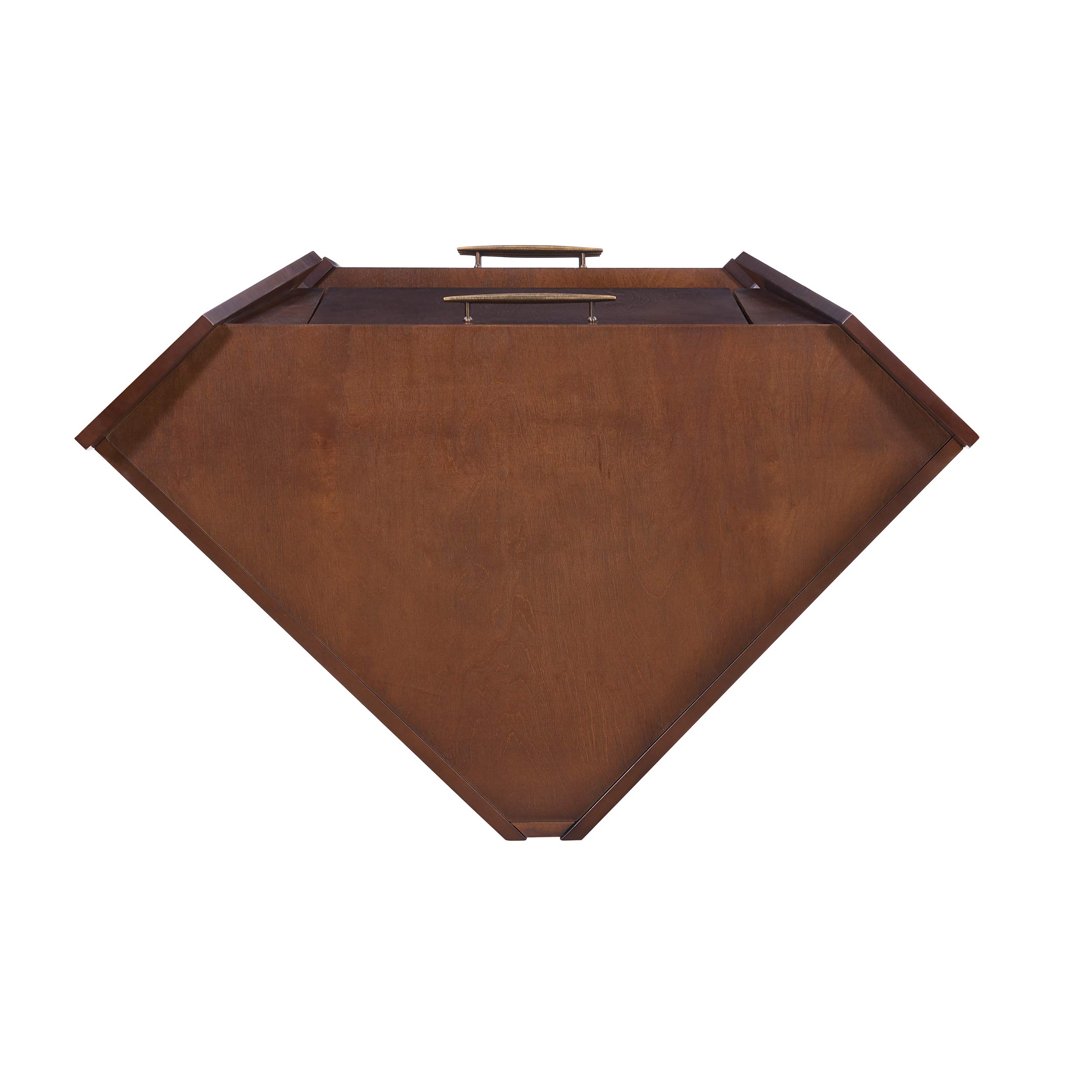 Larson Corner Storage Bar Cabinet - Brown Wooden Cabinet with Shelves & Doors for Living Room, Dining Room, or Home Bar - Space-Saving Furniture for Small Spaces