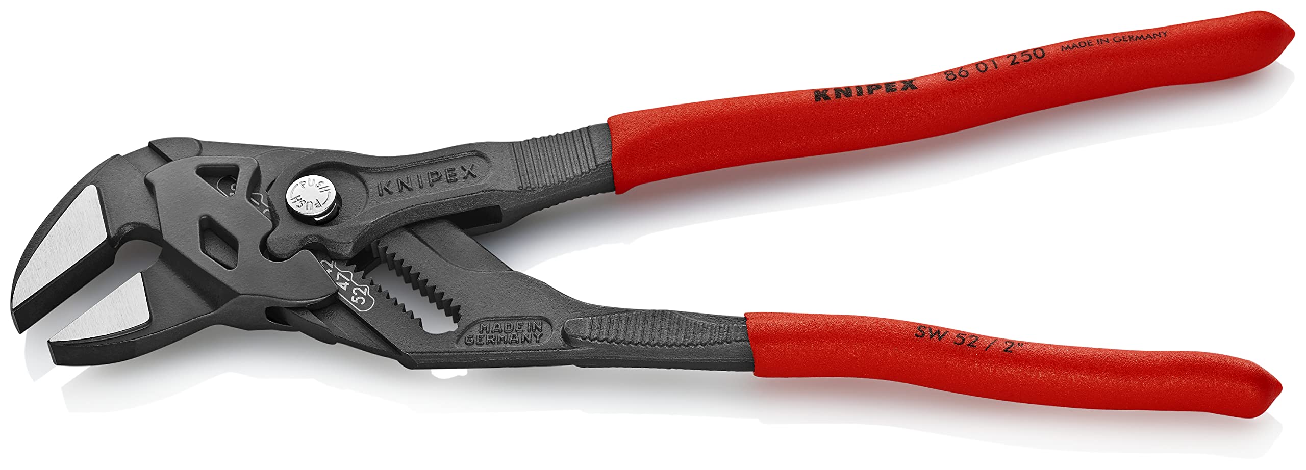 KNIPEX 10-Inch Pliers Wrench with Black Finish (8601250) - Professional Plumbing & DIY Tool for Pipe Fittings, Automotive Repair & Home Improvement