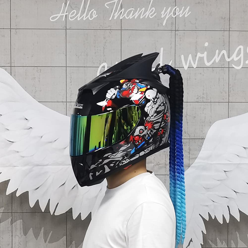 Retro Motorcycle Helmet Braids with Suction Cup - Helmet Accessories for Riding & Decoration
