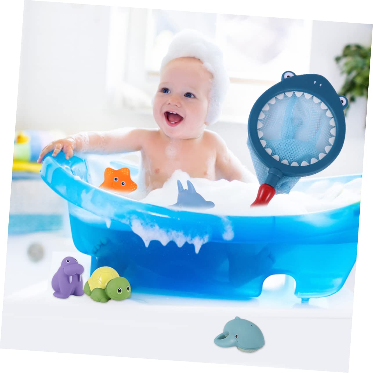 ORFOFE 6-Piece Water Play Toy Set - Fun Fountain Bath Toys for Kids (Blue) - Perfect for Pool, Beach & Bathtime Water Games