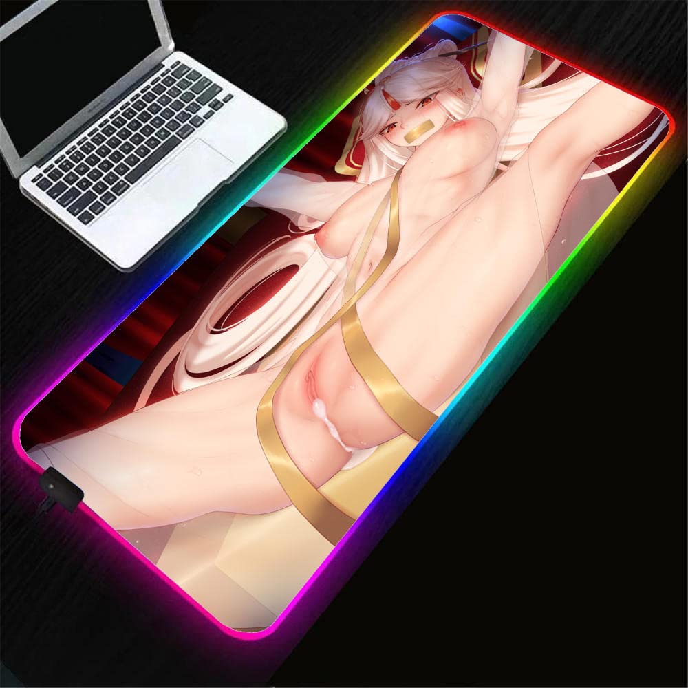 Luminous RGB LED Gaming Mouse Pad - 39.37 x 19.68 Inch Large Anime Design Mousepad for PC, Laptop & Keyboard | Colorful Glowing Desk Mat for Gamers, Office & Home Use
