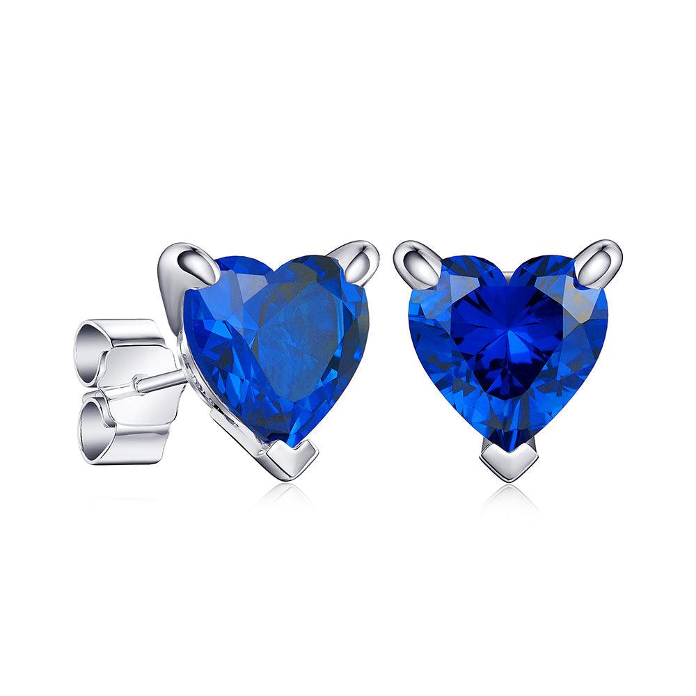 1 CT Heart Shaped Birthstone Stud Earrings - Genuine Gemstone Jewelry for Women, Perfect Gift for Anniversary, Valentine's Day & Mother's Day - Elegant Everyday Wear & Special Occasions
