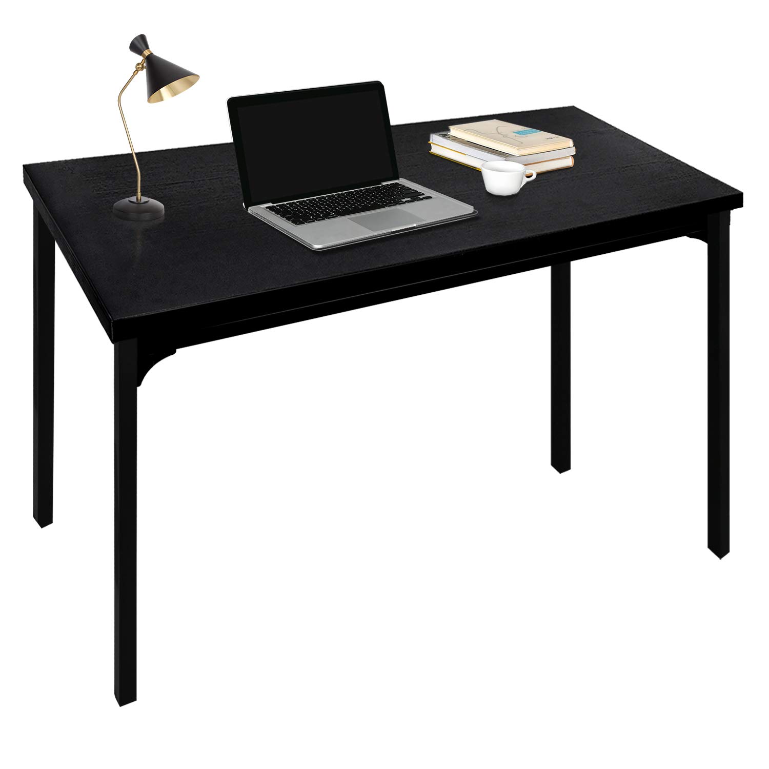 Simple Deluxe 47 Inch Home Office Computer Desk - Sturdy Black Study Desk for Work, Gaming & Writing | Perfect for Small Spaces, Dorm Rooms & Home Offices