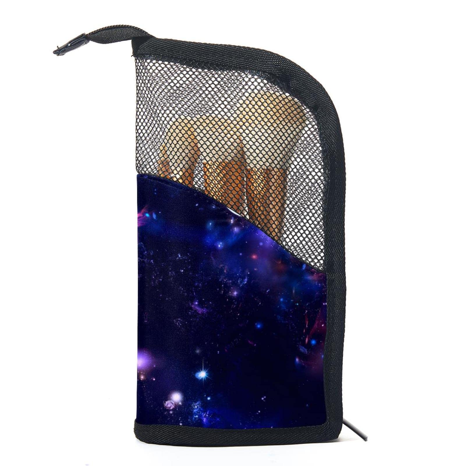 12-Piece Makeup Brush Organizer Bag with Cosmetic Brush Holder - Portable Travel Makeup Case in Nebula Purple, Perfect for Home Storage & On-the-Go Beauty Essentials