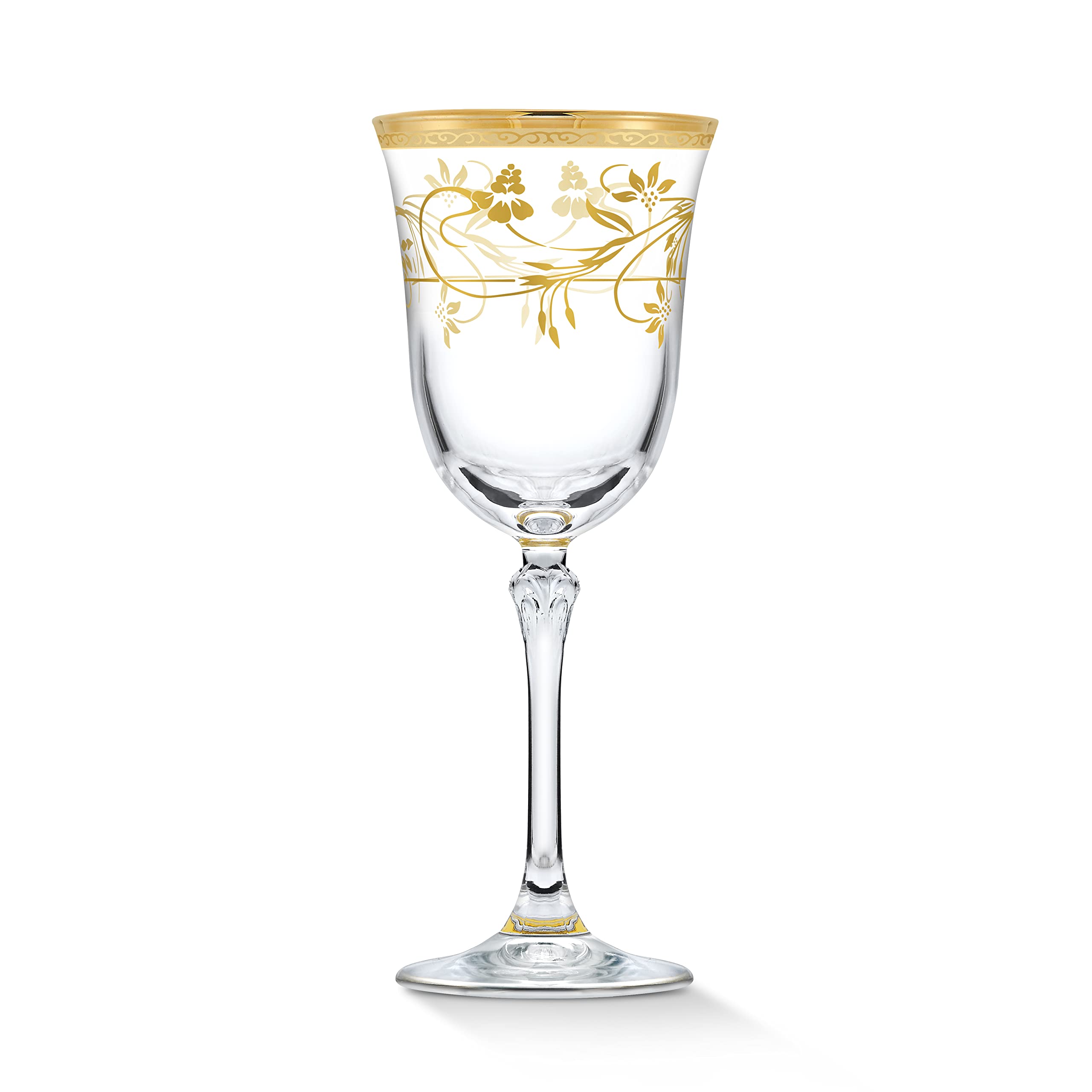 Elegant Modern Crystal Rosalia Flower Glassware Set of 4 - 7 oz White Wine Glasses for Parties, Weddings, and Special Events - Perfect for Hosting, Gifts, and Home Decor