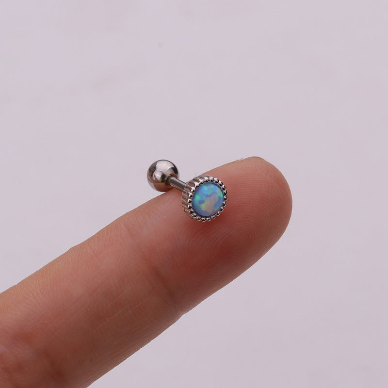 16G Cartilage Tiny Stud Earrings - Opal Stud Earrings for Women | HSPJ1911 | Perfect for Everyday Wear, Piercing Jewelry Gift