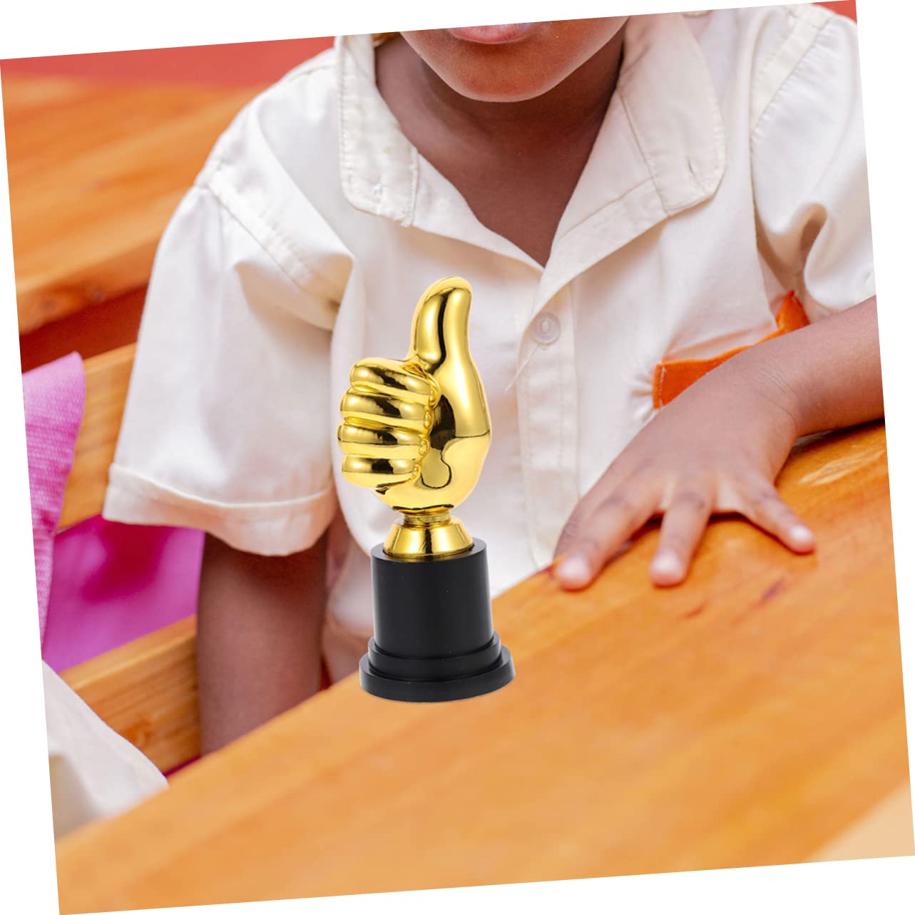FOYTOKI 4 Pack Golden Thumbs Up Trophy Toys - Kids Reward Prize, Mini Plastic Awards for Classroom, Party Favors & Motivational Gifts for Children