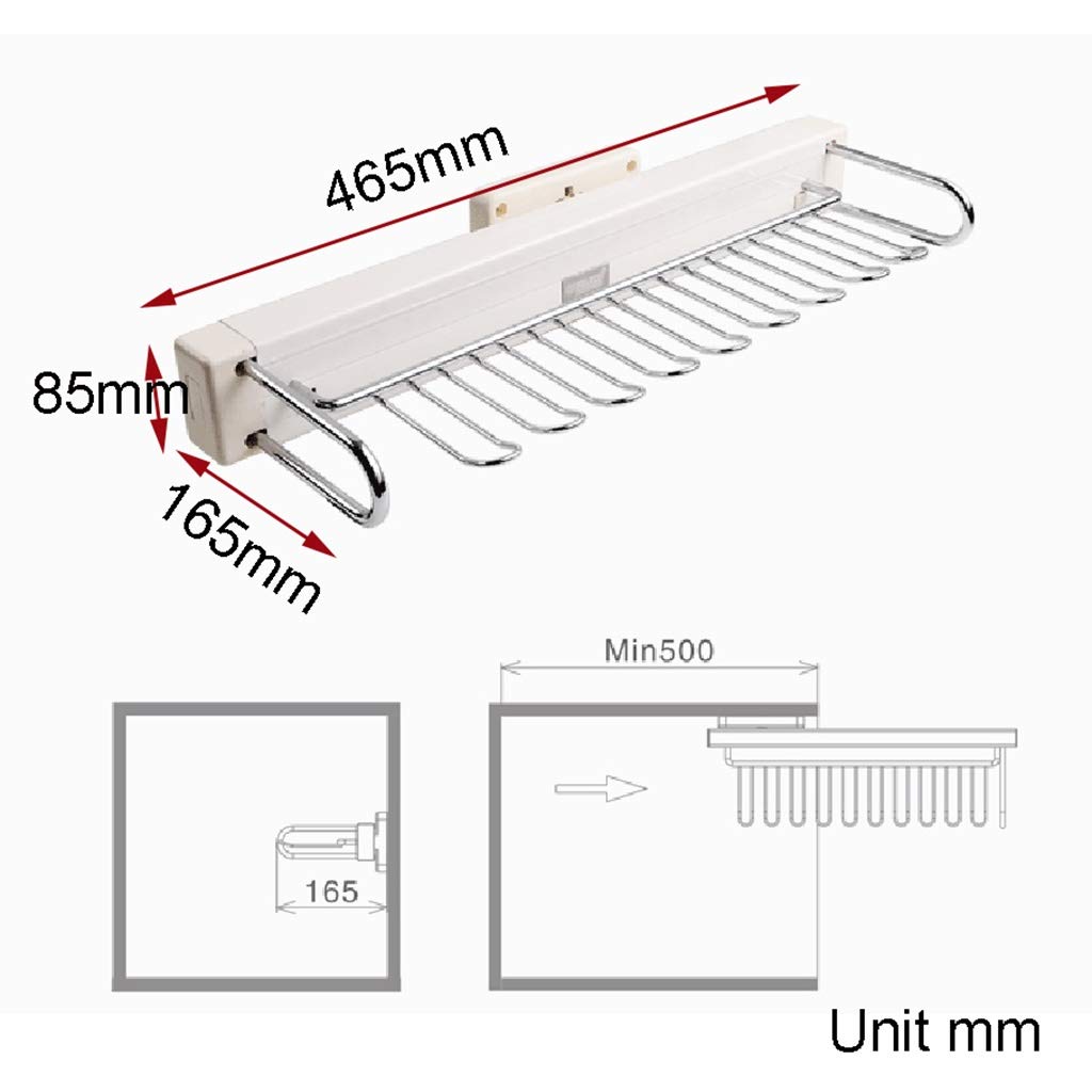 Pull Out Wardrobe Tie & Scarf Organizer Rack - Extendable 465mm Belt Hanger for Closet Storage | Perfect for Home, Office & Travel Accessory Organization