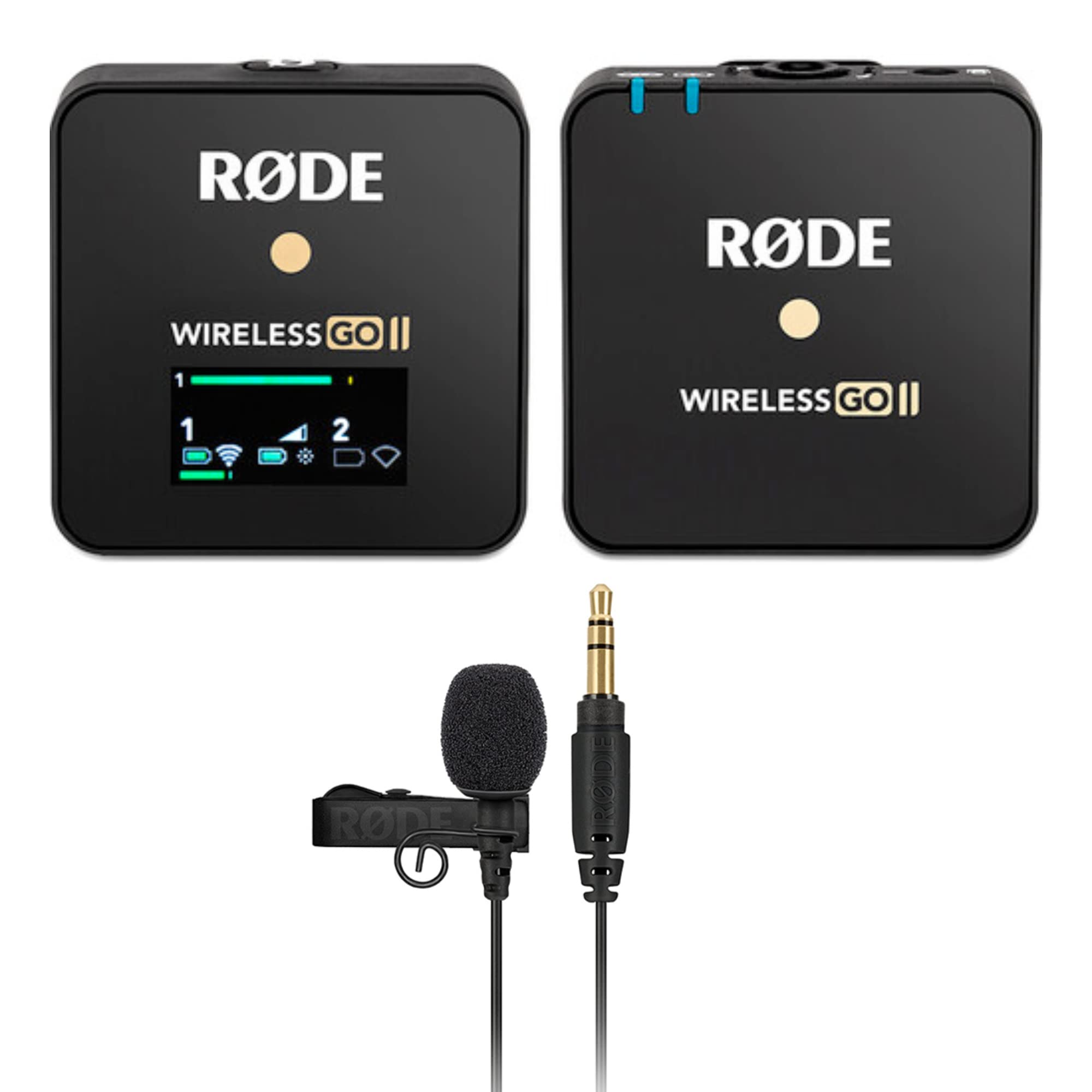 Rode Wireless GO II Compact Digital Wireless Microphone System with Lavalier GO Lapel Mic - Professional Audio for YouTube, Vlogging, Interviews & Live Streaming