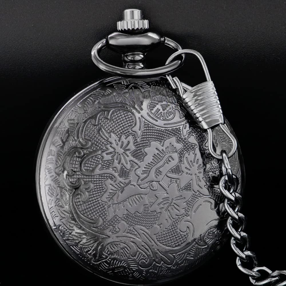 Customizable Smooth Pocket Watch for Men - Personalized Engraved Gift with Chain - Perfect for Father's Day, Weddings & Special Occasions