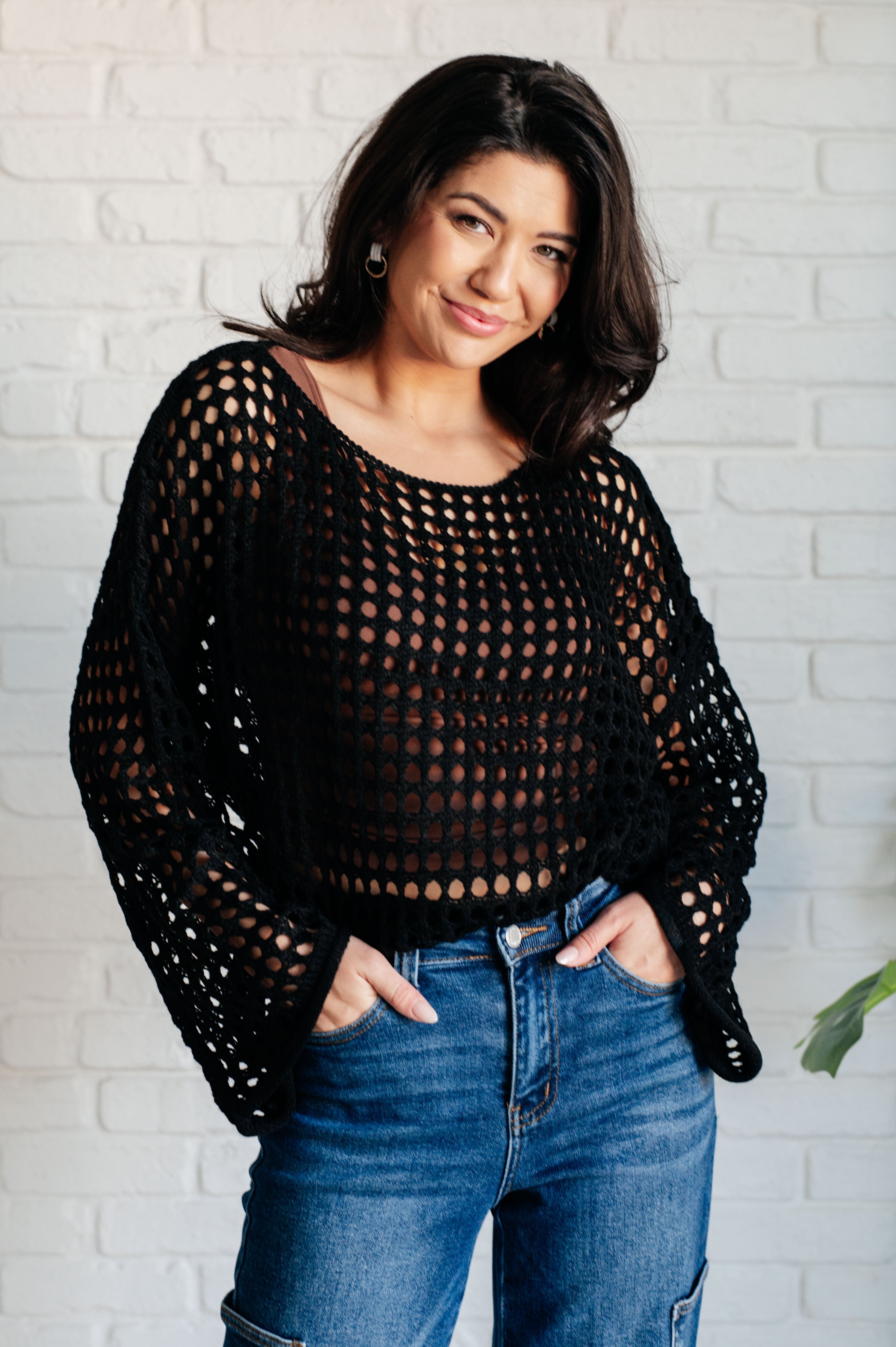Ask Anyway Fishnet Sweater - Stylish Mesh Knit Top for Women | Trendy Party & Night Out Outfit | Perfect for Clubbing, Date Night and Fashion Streetwear