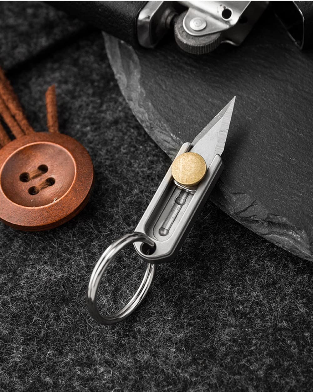 Ultra Small Titanium EDC Utility Knife - Compact Pocket Knife with Stainless Steel Blade for Box Opening, Package Cutting | Lightweight Everyday Carry Tool for Camping, Hiking & Outdoor Adventures