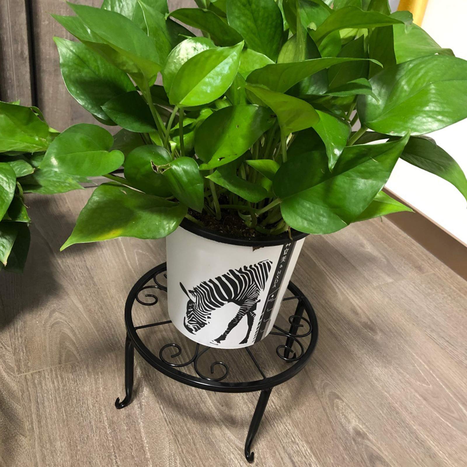 3 Pack Black Metal Plant Stands for 9 Inch Round Flower Pots - Indoor Outdoor Garden, Patio, Balcony Decor - Perfect for Succulents, Herbs, and Small Plants