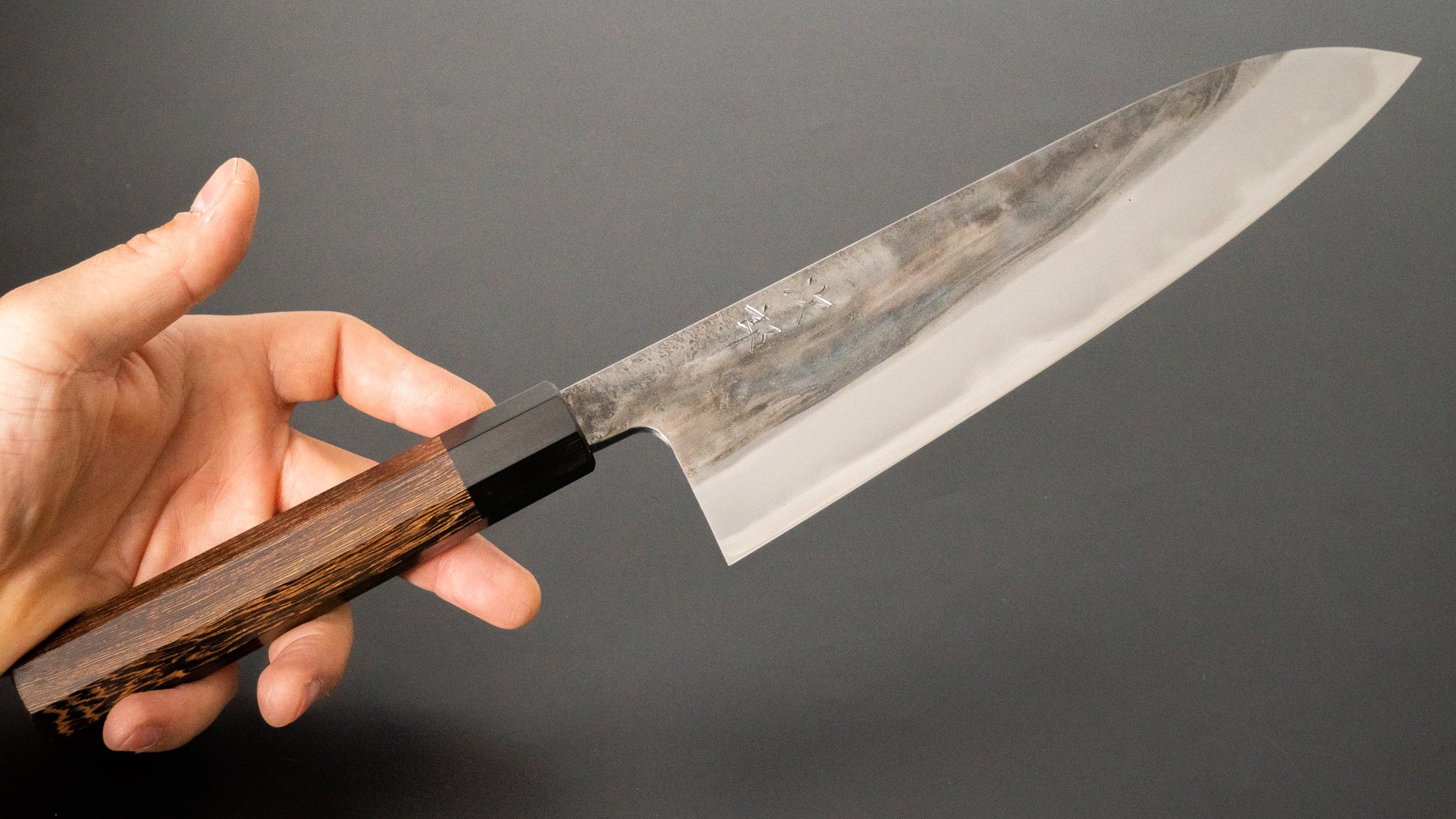 Jiro Tsuchime Wa Gyuto 225mm Japanese Chef Knife with Taihei Tagayasan Handle - Perfect for Sushi, Meat Cutting & Professional Kitchen Use (#413)
