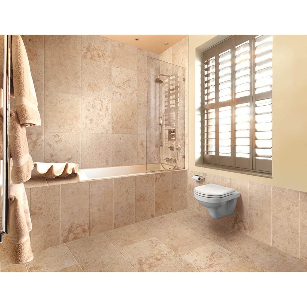 Samson 1040713 Jura Matte Floor Tile 12x24 Inch - Gold Ceramic Tile for Bathroom, Kitchen & Living Room - Box of 7 Tiles - Waterproof & Durable Flooring Solution