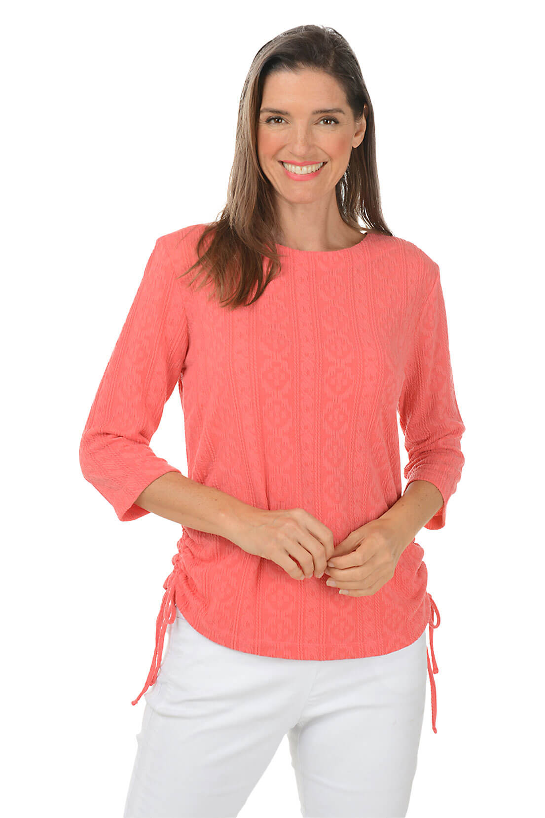 Cable Knit Textured Side Shirred Top for Women - Cozy Winter Sweater with Ribbed Details | Perfect for Casual Outings, Date Nights & Holiday Gatherings
