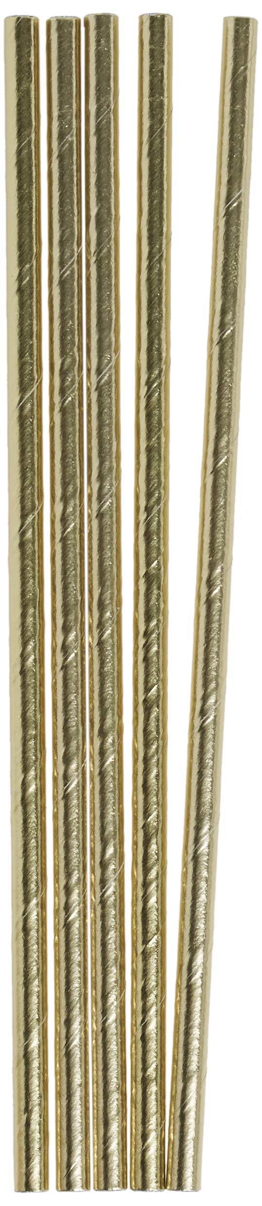 Eco-Friendly Gold Paper Straws (144-Pack) - Biodegradable & Reusable Drinking Straws for Parties, Weddings, and Home Use