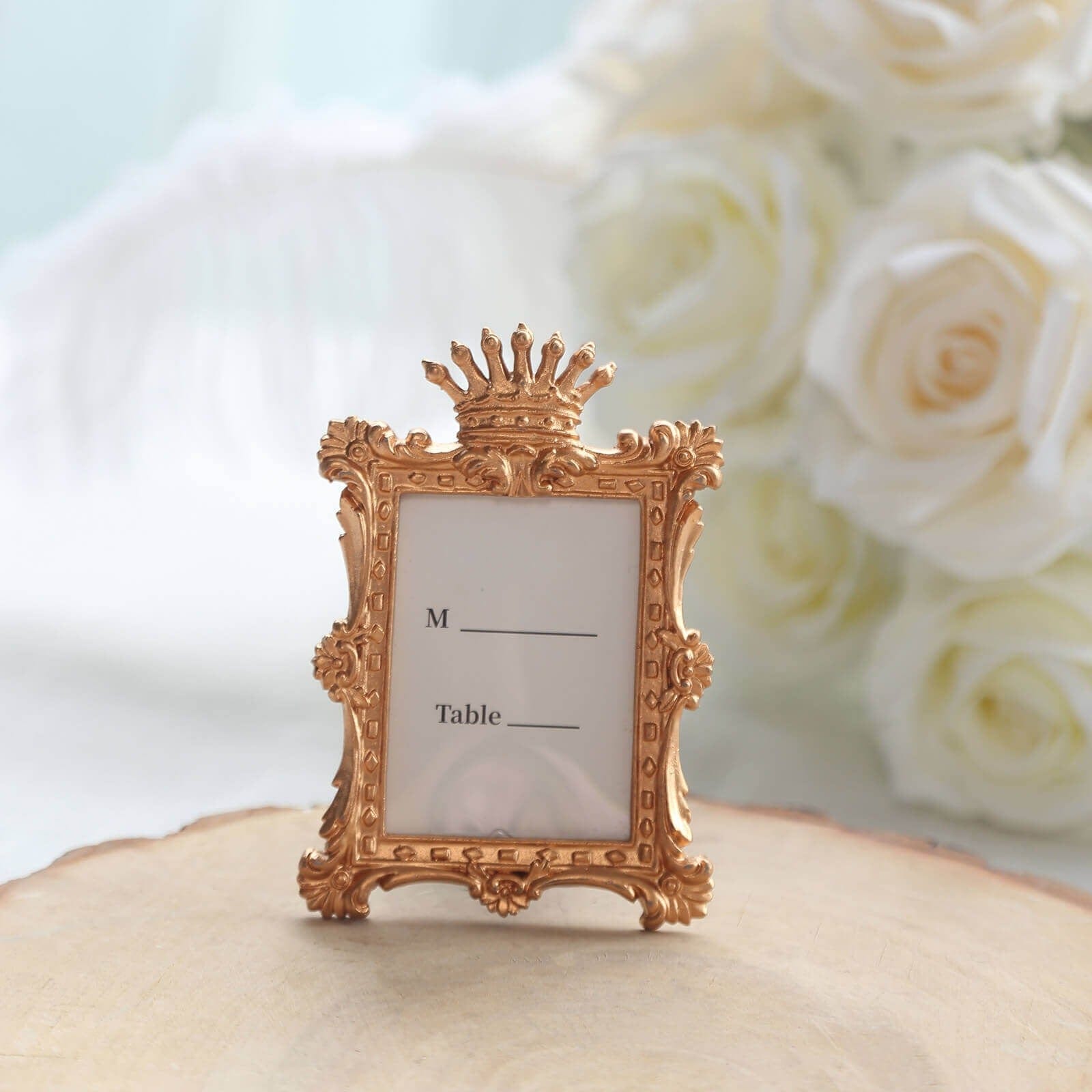 4 Pack Gold Royal Crown Picture Frames - Elegant Wedding Favors & Photo Displays for Bridal Showers, Anniversary Gifts, and Home Decor