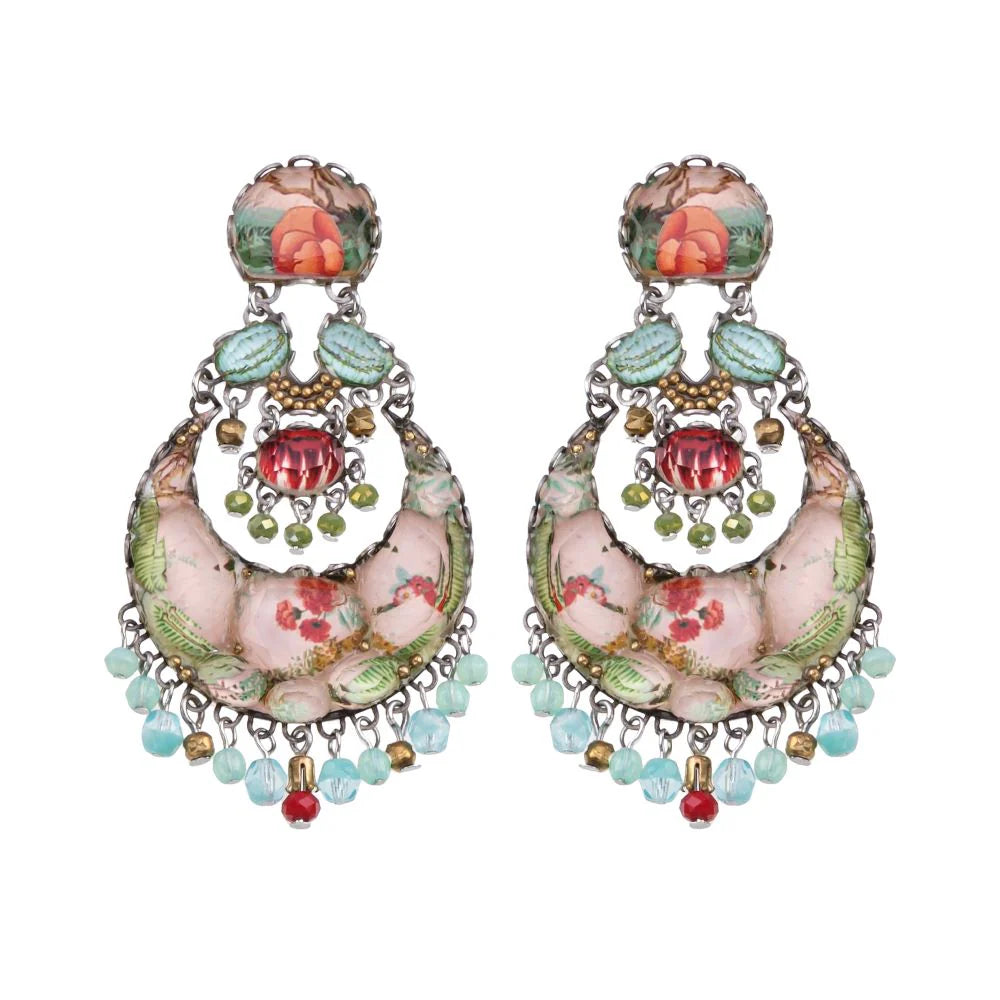 Flower Garden Stud Earrings for Women - Large Floral Dainty Earrings for Everyday Wear & Special Occasions