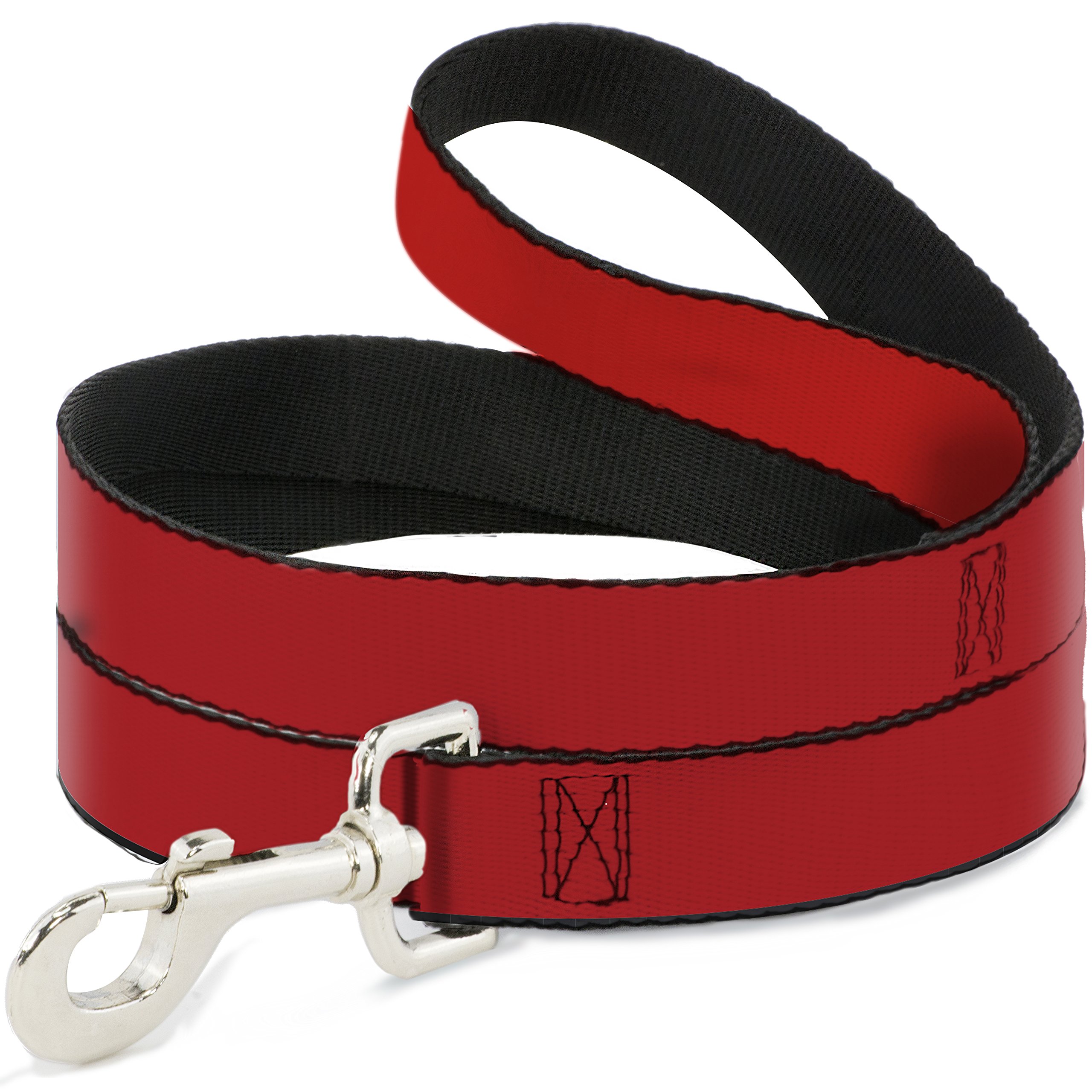 Buckle-Down Christmas Red Pet Leash - 6 Feet Long, 1 Inch Wide - Durable Dog Walking Leash for Small to Medium Dogs - Perfect for Holiday Walks & Festive Outings