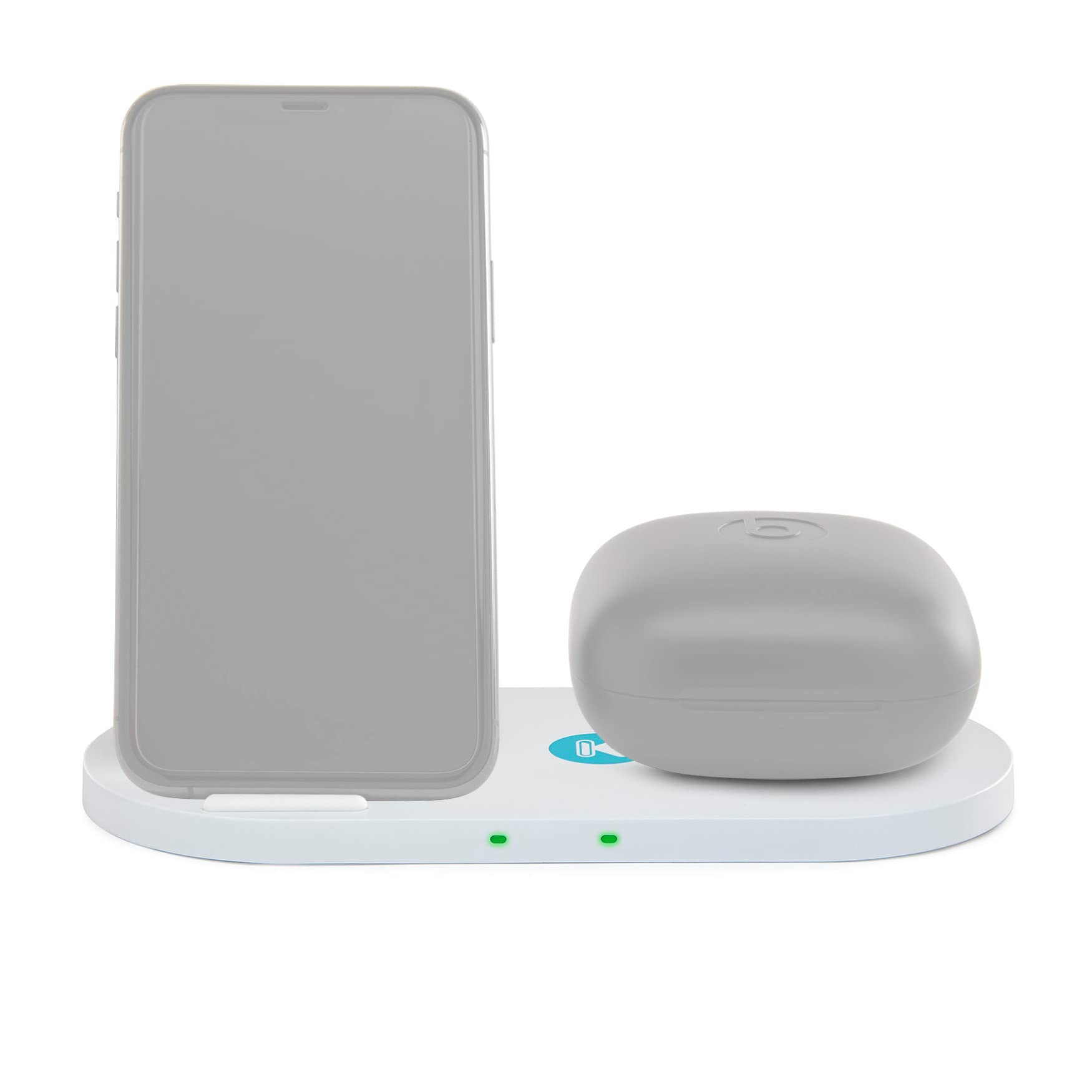 10W Fast Wireless Charger Stand - Dual Pad Fabric Charging Station for iPhone & Android Phones - Perfect for Home, Office & Nightstand Use
