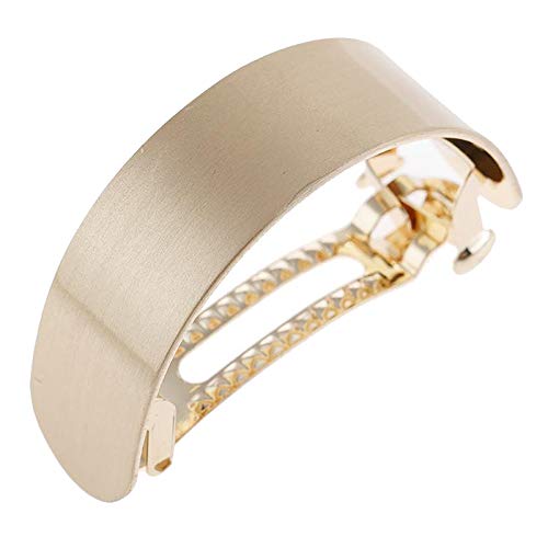 Menolana Fashion Gold & Silver Barrette Hair Clip - Strong Spring Ponytail Holder for Women, Updo Maker Hair Accessories (Golden) - Perfect for Parties, Weddings & Everyday Styling