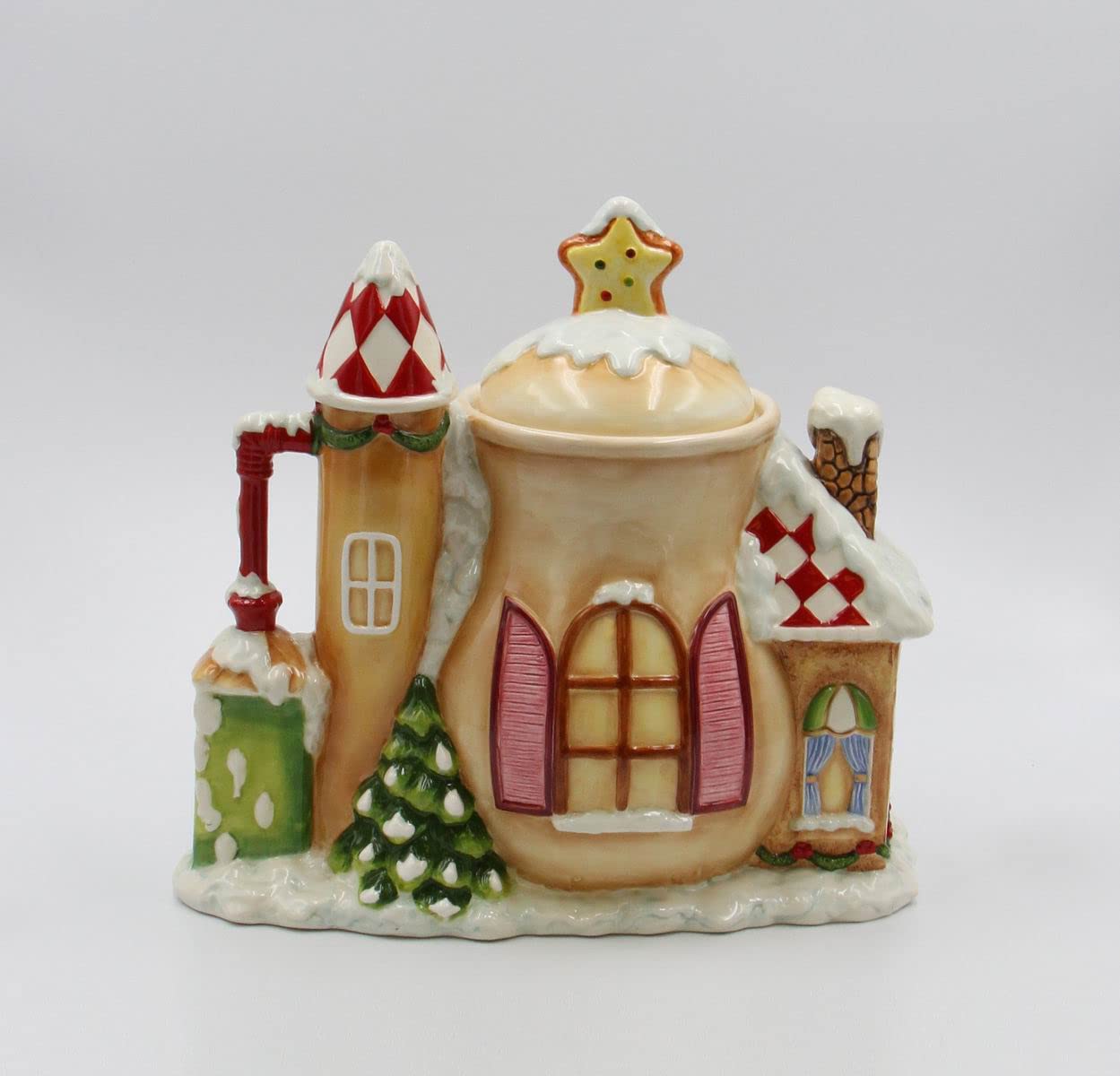 Laurie Furnell Santa's Village Collection Fine Ceramic Cookie Jar - 12-7/8
