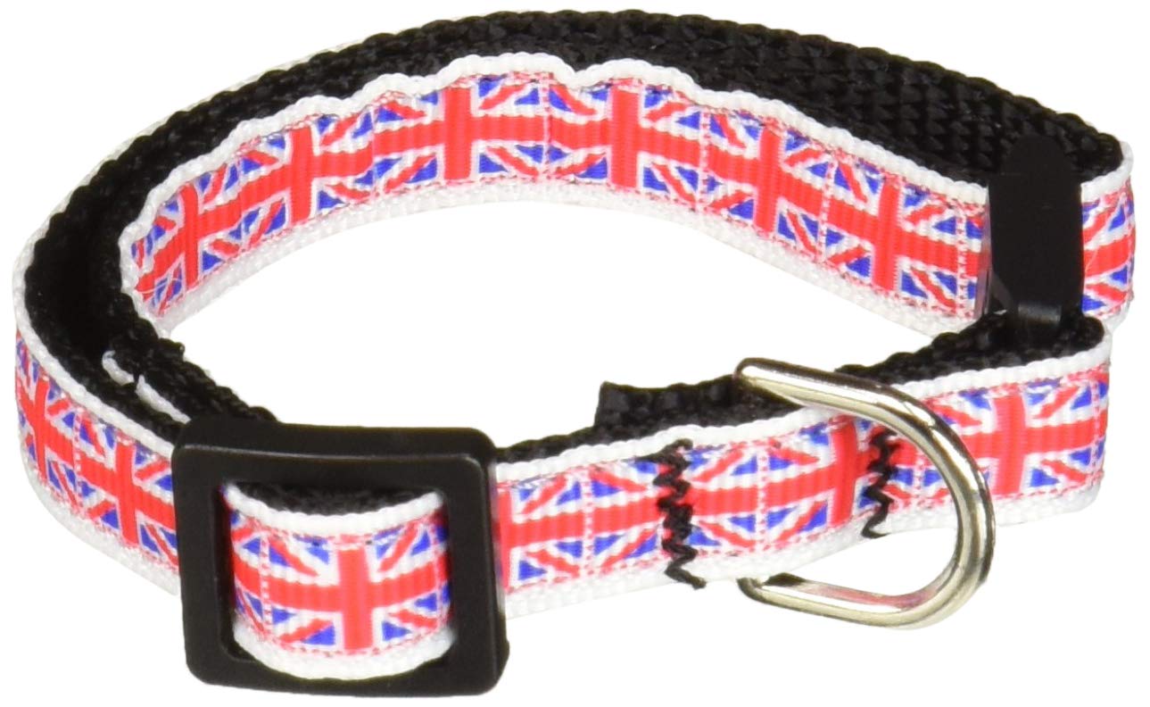 Premium Nylon Pet Collar & Leash Set for Dogs & Cats - Union Jack Pattern, Adjustable & Durable for Walking, Training & Outdoor Adventures