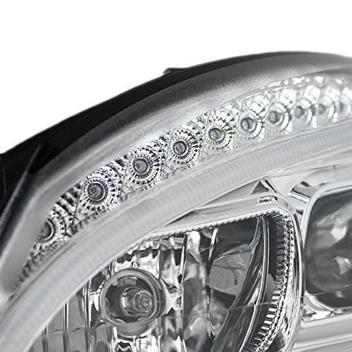 Clear Lens Chrome Bezel LED Light Bar Projector Headlights for W204 C-Class (2008-2011) - High-Performance Lighting Upgrade for Night Driving & Off-Road Adventures