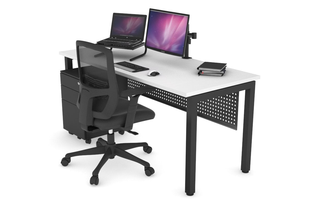Quadro Square Legs Office Desk - 1600L x 700W Modern Workstation for Home & Office - Perfect for Remote Work, Study & Professional Workspaces