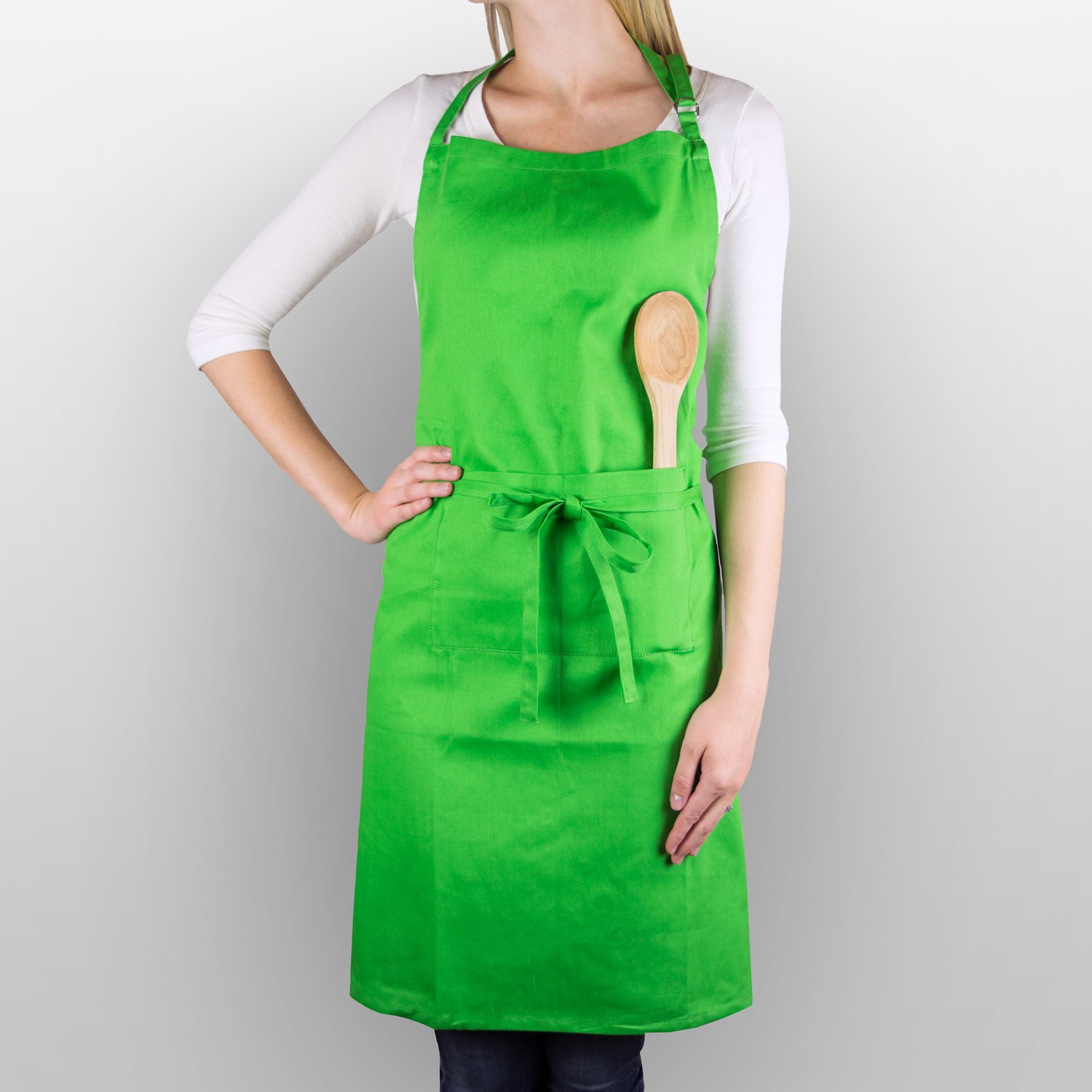 DII Everyday Basic Kitchen Collection - Chef Apron in Neon Green | Premium Cooking Apron for Chefs, Bakers & Home Cooks | Perfect for Cooking, Baking, Grilling & Kitchen Work