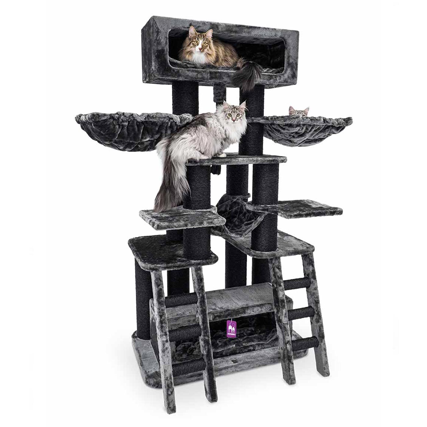 Lucky Rebels Skybox 187cm Cat Tree - Large Multi-Level Cat Condo with Scratching Posts & Perches - Perfect for Indoor Cats, Play & Rest - Durable & Stylish Cat Furniture for Home or Office
