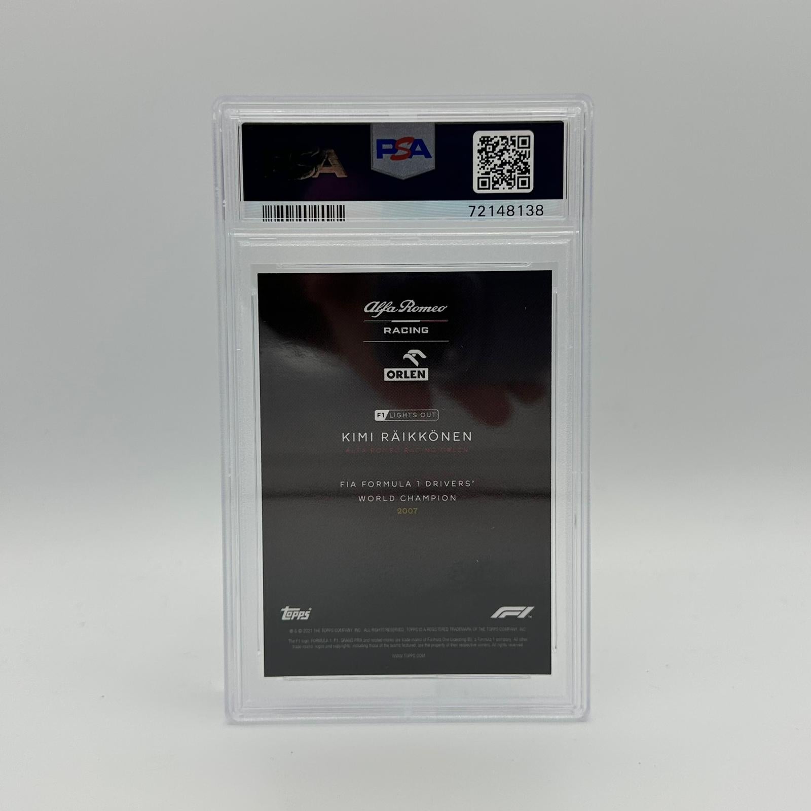 PSA 10 Graded 62/75 Kimi Raikkonen 2007 F1 Drivers World Champion Trading Card - Perfect for Collectors, Fans & Sports Memorabilia Enthusiasts
