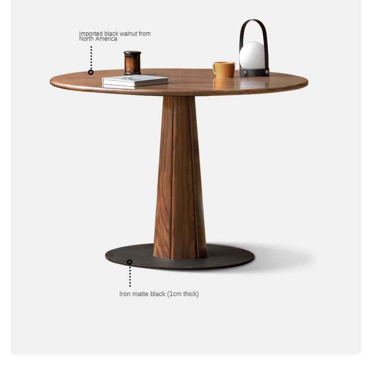 Premium Black Walnut Solid Wood Round Dining Table - 42 Inch Natural Wooden Table for Kitchen, Dining Room & Farmhouse Decor - Perfect for Family Gatherings & Dinner Parties