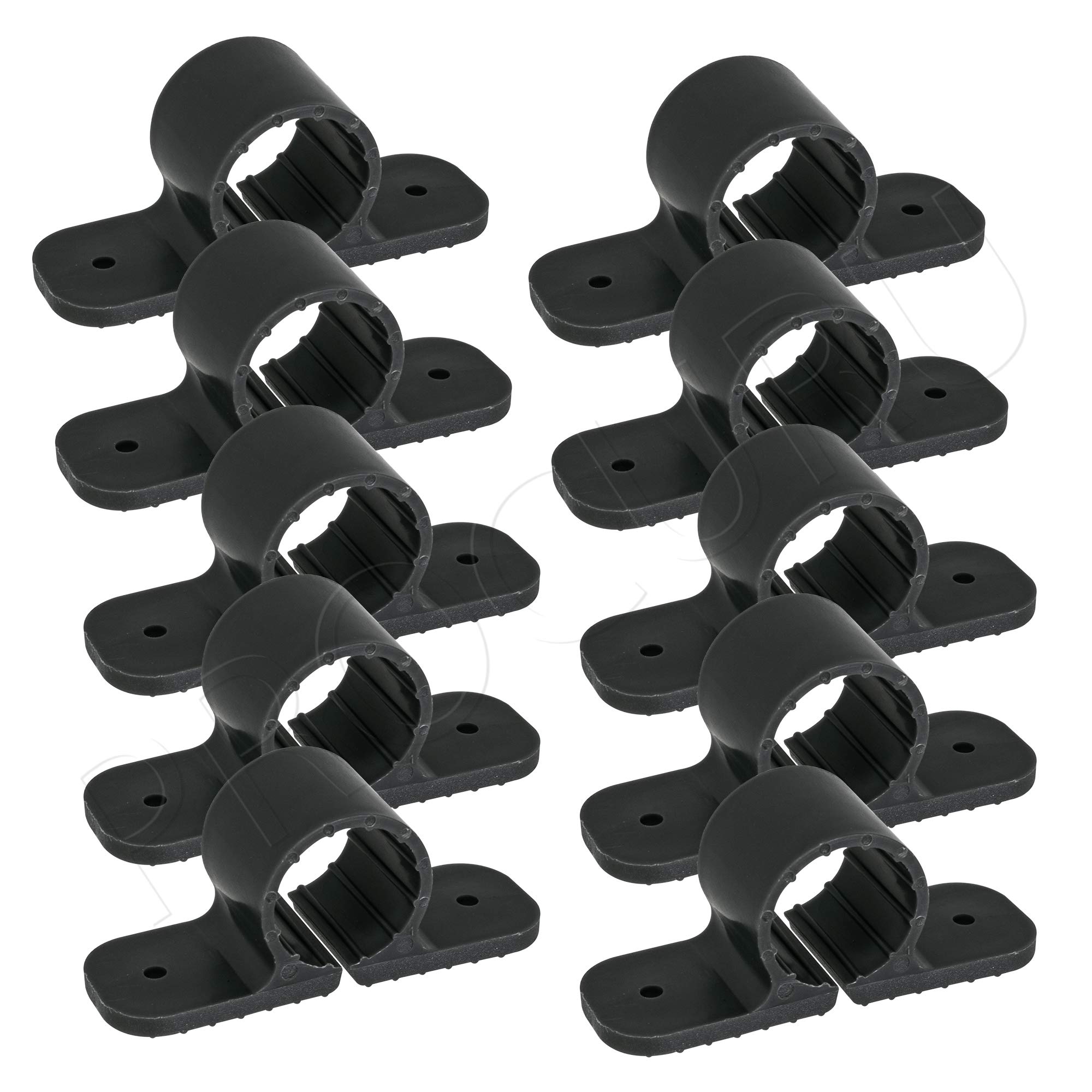 1/2-Inch Plastic Pipe Clamp - 100-Pack Heavy Duty 2-Hole Mounting Straps for 5/8