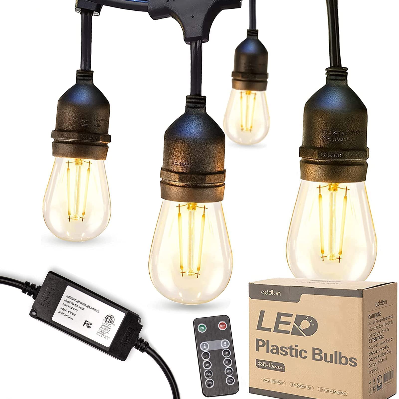 Dimmer for LED String Lights - Outdoor & Indoor Use - Perfect for Patio, Garden, Party, and Home Decoration