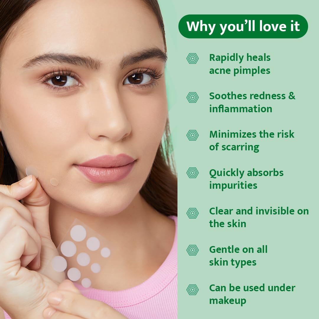 Peach and Musk Clear Me Invisible Acne Pimple Patch - Hydrocolloid Acne Treatment with Salicylic Acid for Active Breakouts | Overnight Pimple Absorbing, Oil Control & Waterproof | Dermatologist Tested (12 Patches) - Perfect for Travel, Work & Daily Skincare Routine