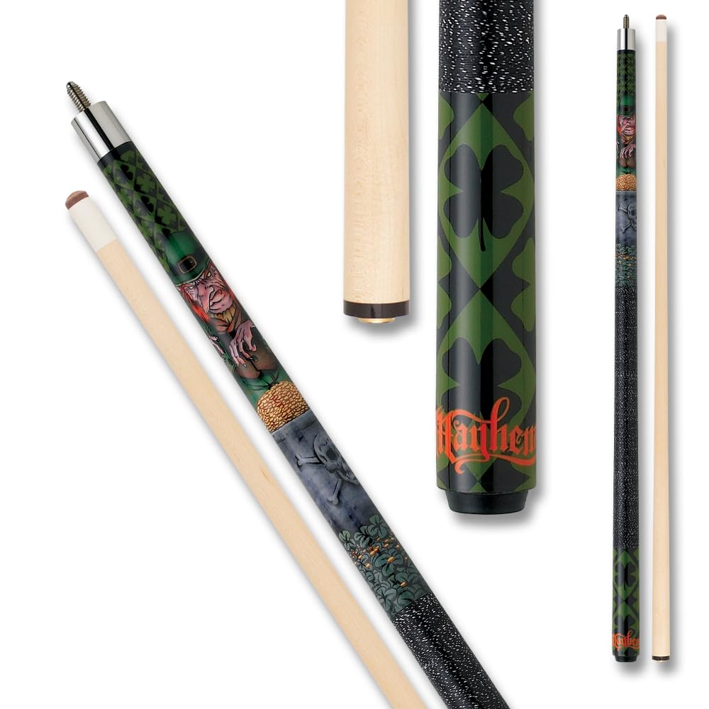 Action Mayhem Cues Adventure Series Billiards Pool Cue Stick - Professional 2-Piece Pool Cue for Men & Women - Perfect for Home Game Rooms, Bars, and Competitive Play
