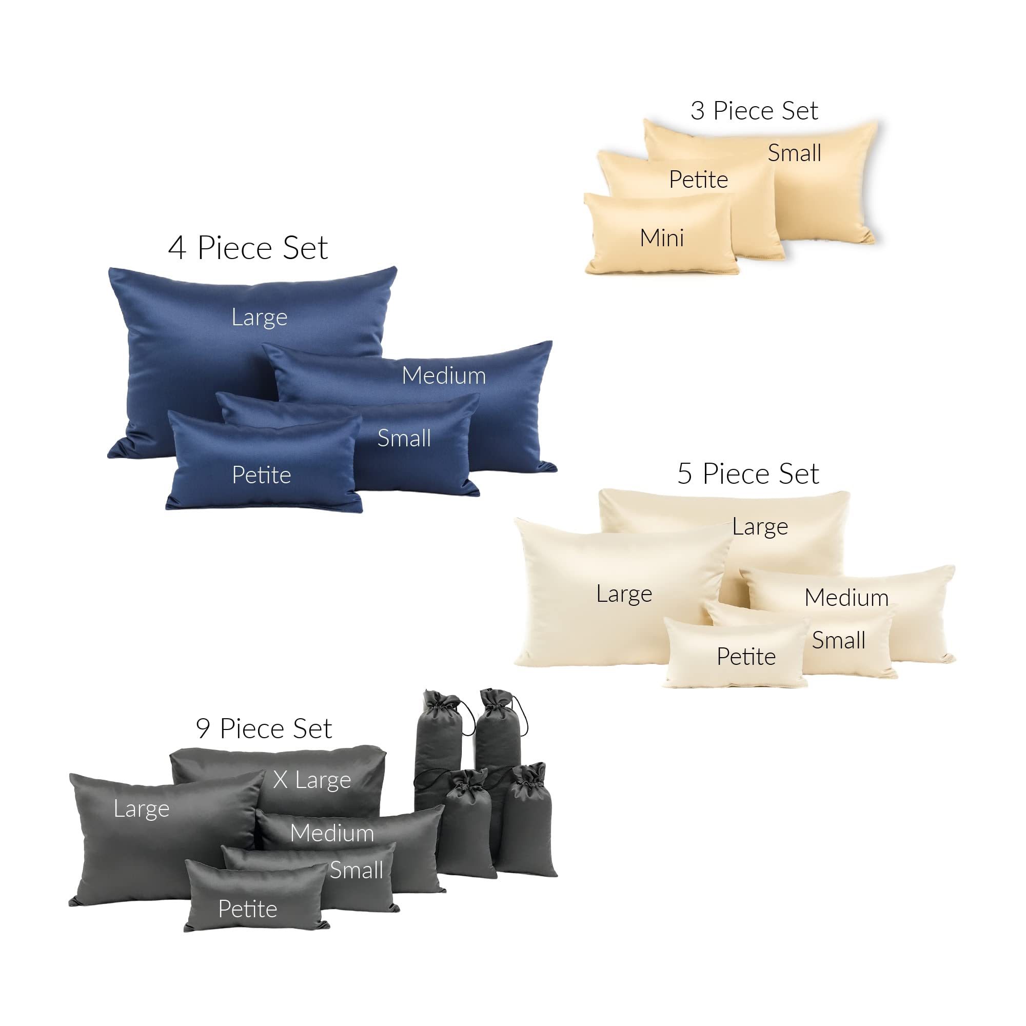 Luxury Grey Purse Pillow Set for Handbags | Prevents Creasing & Maintains Shape | Perfect for Large Purse Collections & Travel Storage | Handbag Organizer Accessory for Closet & Display