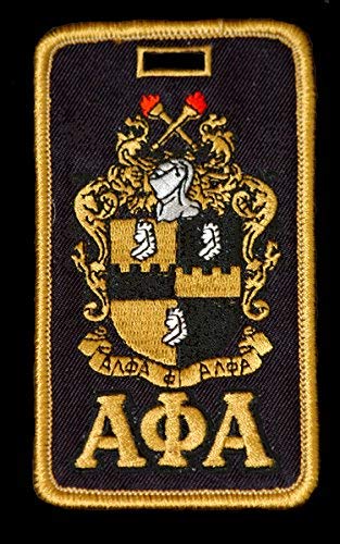 Alpha Fraternity Embroidered ID & Luggage Tag - Personalized Greek Letter Accessory for Travel, Backpacks, and College Dorm Essentials