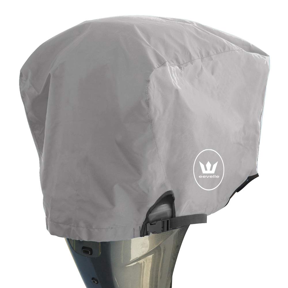 Eevelle Windstorm 600D Polyester Marine Outboard Motor Cover - Heavy Duty Boat Engine Hood for 225-300 HP Motors (Silver) - Waterproof, UV Resistant - Ideal for Boating, Fishing & Marine Protection